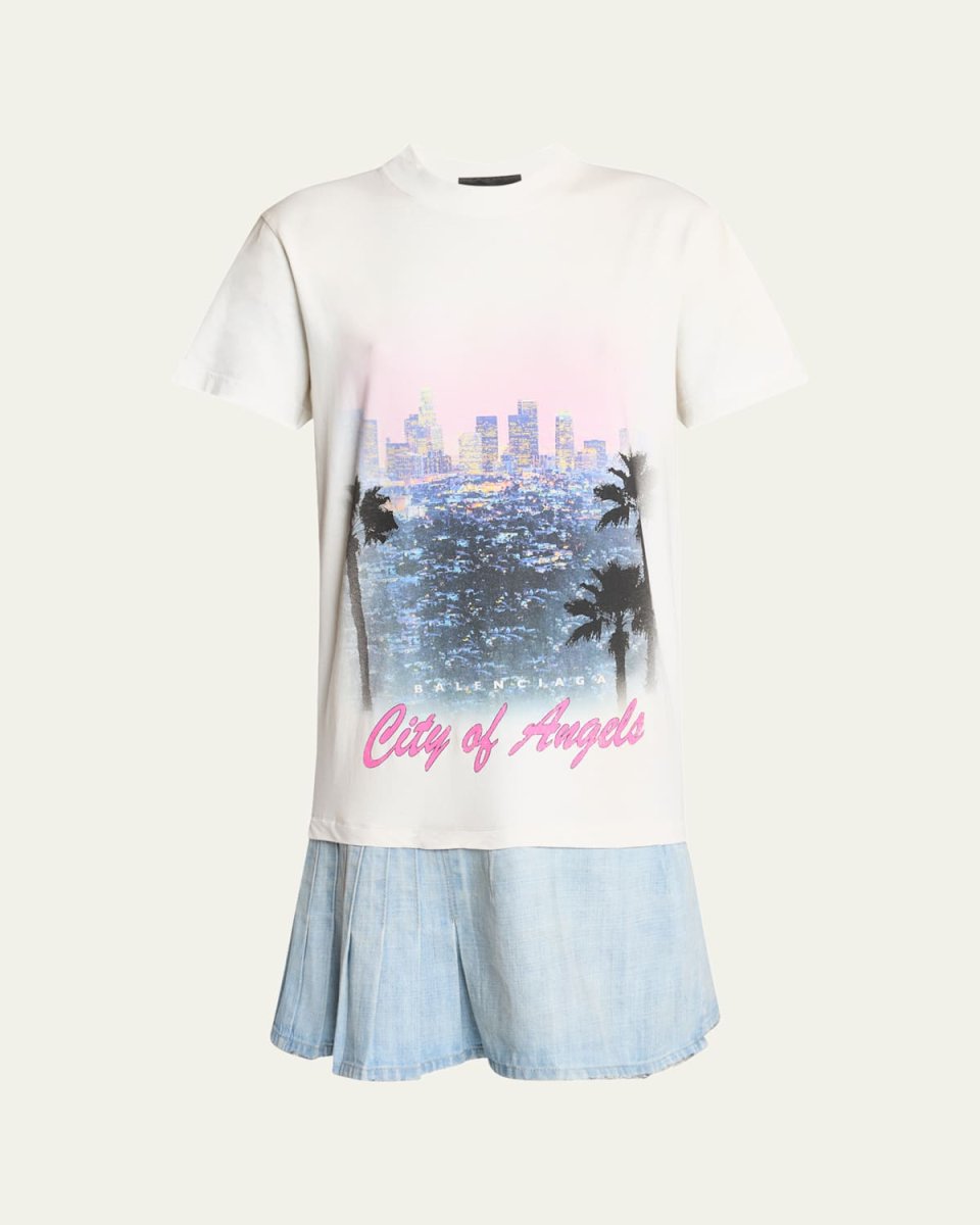 Layered Mini Graphic T-Shirt Dress
